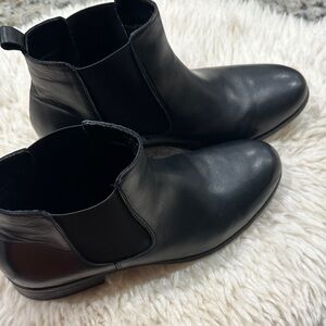 Aldo Black Leather Ankle Boots